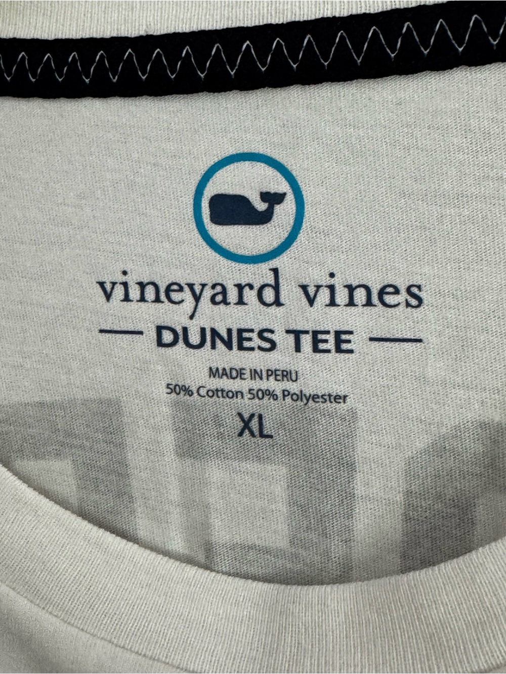 Vineyard Vines cream/beige Tee with Navy & Teal Logo